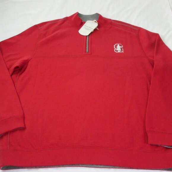 Tommy Bahama Men's 1/4 Zip Stanford Cardinals Reversible Sweater Size Large NEW - Picture 1 of 4
